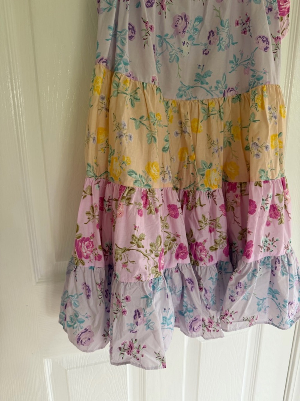 LoveShackFancy x Target Pastel Floral Tiered Sundress in Pink, Yellow, Blue - Picture 3 of 8